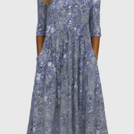 Tahiti | Graceful V-Neck Elegance Midi Dress