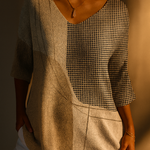 Women's Abstract Geometric Pattern Art Print Casual Knit Pullover