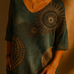 Opal | Vintage Circle Totem Abstract Geometry Casual Pullover Knit