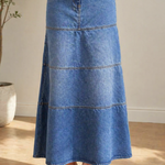 Mary | Mid-Length Denim Skirt