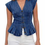 Viera | V-Neck Denim Top