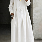 Melissa | Round Neck Long Sleeve Denim Dress