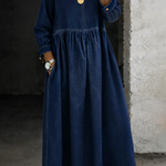 Olivia | Round Neck Denim Dress