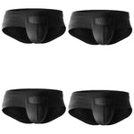 Aoelemen 4 Pack Men's Breathable U Convex Pouch Briefs