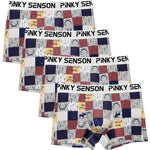 4 Pack Men’s Checkered Pattern Cotton Trunks