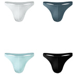 4 Pack Men’s Ice Silk Low-Rise Lightweight Breathable Support Thongs