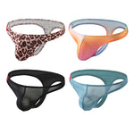 4 Pack Men's Low-Rise Moisture-Wicking Odor-Control Comfort Thongs