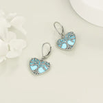 Moonstone Silver Tree Heart Earrings