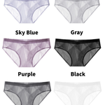4 Pack Men's Lace Jacquard Ice Silk Ultra Thin Breathable Briefs