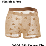 3 Pack Men's 3D Pouch Vintage Lace Jacquard Mulberry Silk Breathable Trunks