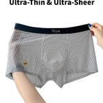 3 Pack Men's 10A Antibacterial Ultra Thin Ice Silk Naked Feel Trunks