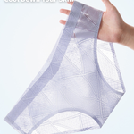 4 Pack Men's Lace Jacquard Ice Silk Ultra Thin Breathable Briefs