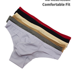 4 Pack Men's 3D U-Pouch Low Rise Ice Silk Cooling Satin Bikinis