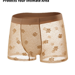 3 Pack Men's 3D Pouch Vintage Lace Jacquard Mulberry Silk Breathable Trunks