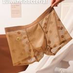 3 Pack Men's 3D Pouch Vintage Lace Jacquard Mulberry Silk Breathable Trunks
