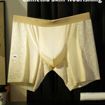 3 Pack Men's Satin Lace Jacquard 3D U-Pouch Anti-Chafe Breathable Midway Briefs