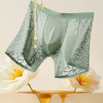 3 Pack Men's Satin Lace Jacquard 3D U-Pouch Anti-Chafe Breathable Midway Briefs