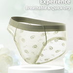 4 Pack Men's Jacquard Lace Ultra Sheer Ice Silk Antibacterial Briefs