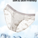 4 Pack Men's Ice Silk Cooling Lace Jacquard Seamless Ultra Thin Briefs