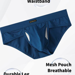3 Pack Men's Ice Silk Dual Pouch Mesh Cooling Briefs