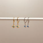 Opal Starburst Hoops Earrings