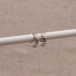 Silver Laurel Huggie Hoops