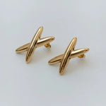 Modern Gold X Shaped Earrings
