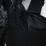 Lorelai | Lace Panel Maxi Dress – Black