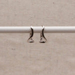 Silver Abstract Wave Hoops