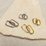 Set of 2 Pairs Everyday Oval Hoops Gold Silver