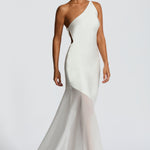 Cheyenne | One-Shoulder Mesh Evening Gown
