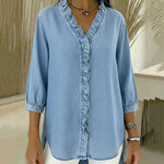 Destiny | Elegant Denim Blouse