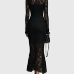 Constance | Elegant Lace Fishtail Maxi Dress