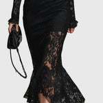 Constance | Elegant Lace Fishtail Maxi Dress