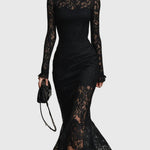 Constance | Elegant Lace Fishtail Maxi Dress