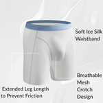 2 Pack Men's Ice Silk Sports Anti-Chafing Extended-Length Boxers Briefs