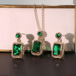 Radiant Emerald Rectangle Halo Set