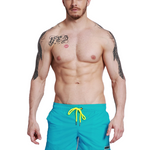 Men’s Neon Drawstring Swim Board Shorts