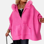 LISA | Casual Hooded Coat with Fur Collar
