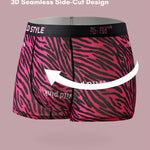 4 Pack Men's Ice Silk Pink Leopard Print Anti-Chafing Stretch Fit Trunks