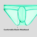 2 Pack Men's Ice Silk Breathable Sexy Low-Rise Anti-Odor Briefs