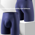 2 Pack Men's Ice Silk Anti-Chafing Quick-Dry Seamless Midway Briefs