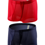 Men's Big Pouch U-convex Breathable Mesh Trunks