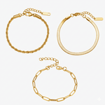 Golden Flow Three Bracelet Set
