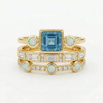 Vintage Blue Crystal Ring Set