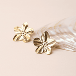 Bold Hibiscus Gold Earrings
