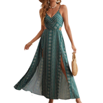 ZARA™ – Boho Print Backless Slit Dress