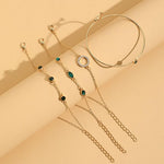 Emerald Crystal Gold Bracelet Set