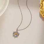 Dainty Iridescent Heart Halo Necklace