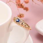 Graceful Rose Gold Sapphire Ring